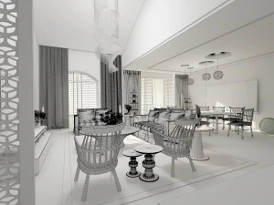 stylish avant-garde living room design 199 3D Model