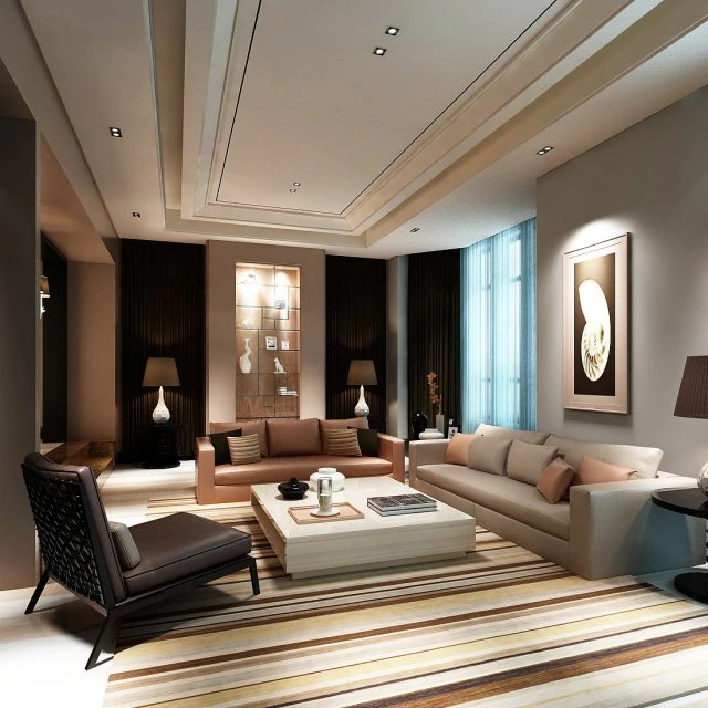 stylish avant-garde living room design 200 3D Model .c4d .max .obj .3ds .fbx .stl .blend 