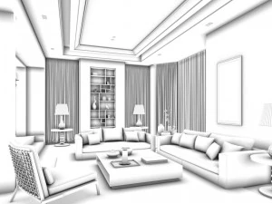 stylish avant-garde living room design 200 3D Model