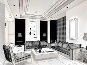 stylish avant-garde living room design 200 3D Model