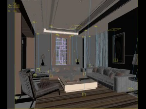 stylish avant-garde living room design 200 3D Model
