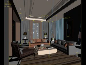 stylish avant-garde living room design 200 3D Model