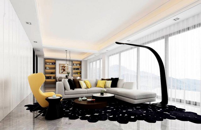 stylish avant-garde living room design 201 3D 모델 .c4d .max .obj .3ds .fbx .stl .blend 