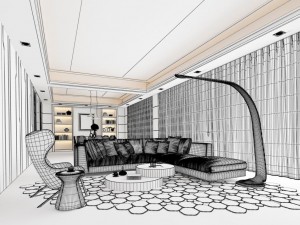 stylish avant-garde living room design 201 3D 모델