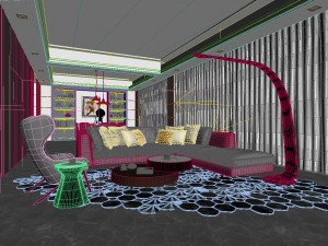 stylish avant-garde living room design 201 3D 모델