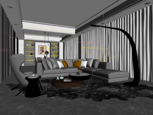 stylish avant-garde living room design 201 3D 모델