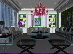 stylish avant-garde living room design 202 3D Model