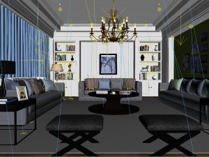 stylish avant-garde living room design 202 3D 모델