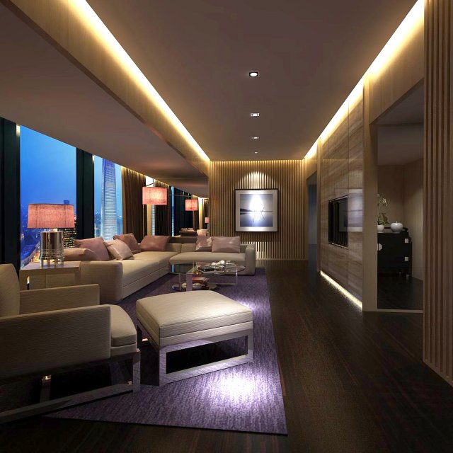 stylish avant-garde living room design 203 3D मॉडल .c4d .max .obj .3ds .fbx .stl .blend 