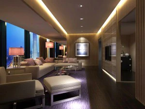 stylish avant-garde living room design 203 3D Model