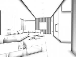 stylish avant-garde living room design 203 3D Model