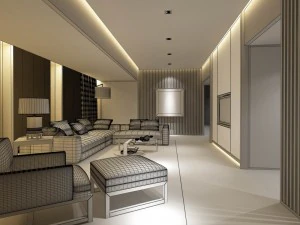 stylish avant-garde living room design 203 3D Model