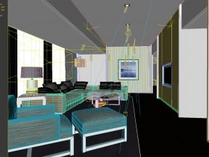 stylish avant-garde living room design 203 3D Model