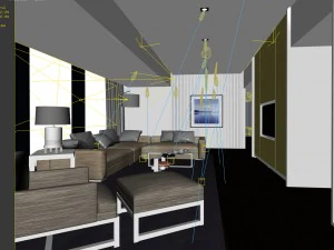 stylish avant-garde living room design 203 3D Model