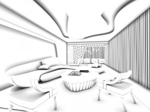 stylish avant-garde living room design 204 Modèle 3D