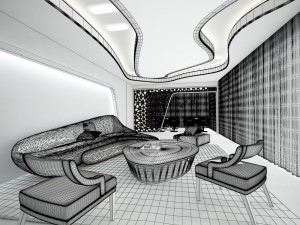 stylish avant-garde living room design 204 Modèle 3D