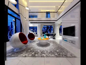 stylish avant-garde living room design 205 3D Model