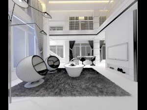 stylish avant-garde living room design 205 3D Model