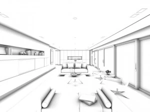 stylish avant-garde living room design 206 3D Model
