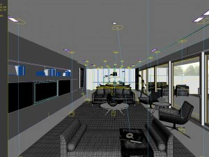 stylish avant-garde living room design 206 3D Model