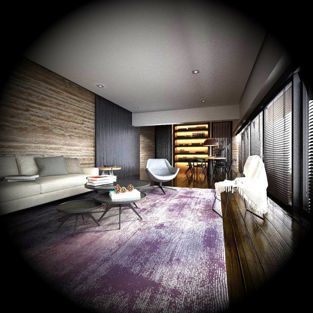 stylish avant-garde living room design 207 Model 3D .c4d .max .obj .3ds .fbx .stl .blend 