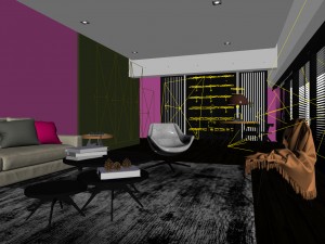 stylish avant-garde living room design 207 Model 3D