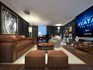 세련된 아방가르드 거실 디자인 208 3D 모델