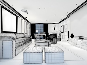 stylish avant-garde living room design 208 3D Model