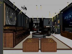 stylish avant-garde living room design 208 3D Model