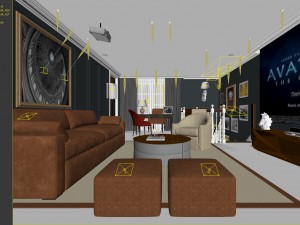 stylish avant-garde living room design 208 3D Model