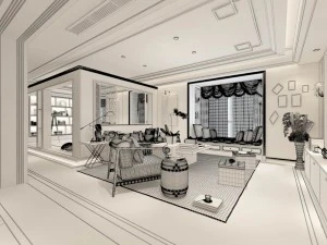 stylish avant-garde living room design 209 3D Model