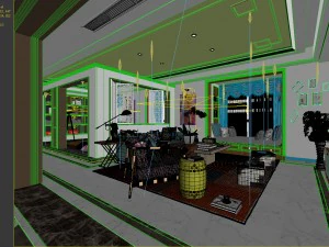 stylish avant-garde living room design 209 3D Model