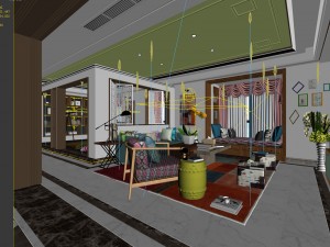 stylish avant-garde living room design 209 3D Модель