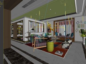 stylish avant-garde living room design 209 3D Model