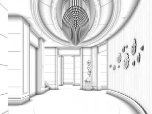 stylish avant-garde living room design 210 3D Model