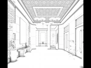 stylish avant-garde living room design 211 3D Model