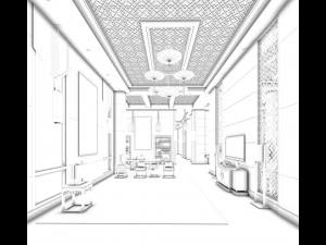 stylish avant-garde living room design 211 3D Model