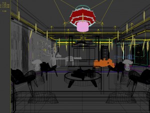 stylish chinese living room design 01 3D Модель