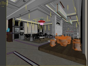 stylish chinese living room design 01 3D Модель