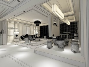 stylish chinese living room design 01 3D Модель
