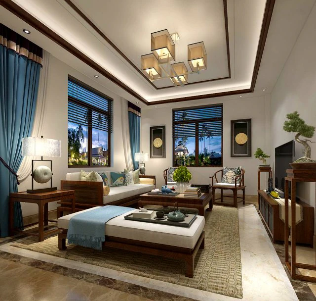 stylish chinese living room design 02 3D Model .c4d .max .obj .3ds .fbx .stl .blend 