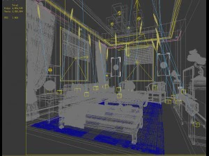 stylish chinese living room design 02 3D Model