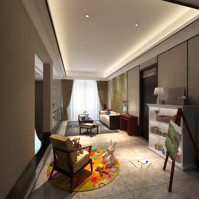 stylish family living room design 01 Model 3D .c4d .max .obj .3ds .fbx .stl .blend 