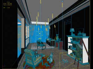 stylish family living room design 01 Model 3D