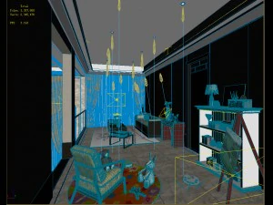 stylish family living room design 01 3D Model