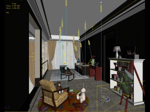stylish family living room design 01 Model 3D