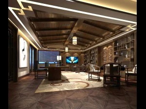 スタイリッシュな家族のリビング ルームのデザイン 02 3Dモデル