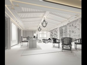 stylish family living room design 02 3D Model
