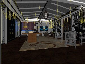 stylish family living room design 02 3D Model