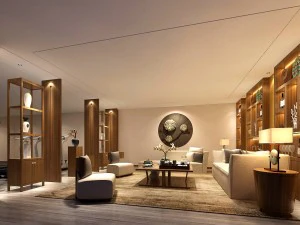 elegante dise&ntilde;o de sala de estar familiar 03 Modelo 3D